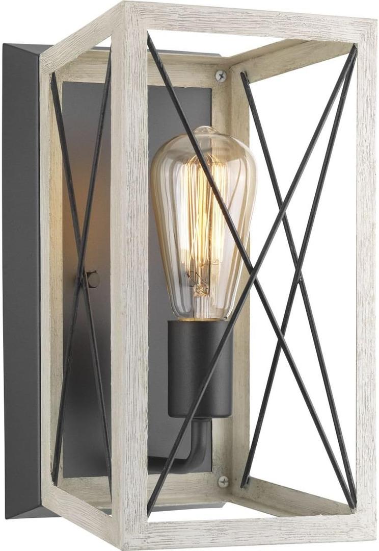 Progress Lighting P710012-143 Briarwood Graphite One-Light Wall Sconce, , Black