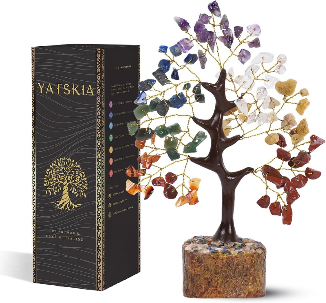 Seven Chakra Tree Of Life Crystal Tree, Crystals And Healing Stones, Birthday Gifts For Women, Healing Crystals And Stones Feng Shui Decor, Crystal Decor For Home Office, House Warming Gifts New Home
