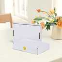 HORLIMER 8x5.5x1.6 inches Shipping Boxes Set of 25, White Corrugated Cardboard Box Literature Mailer, 25 Stickers Included
