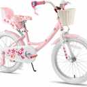 JOYSTAR Unicorn 20" Kids Bike for 7-10 Years Girls 20 Inch Bike Pink | Princess Girls Bike with Training Wheels Basket Doll Seat Bike Streamers Kids Bicycle, Pink