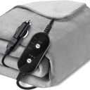 12V/24V Heated Car Blanket, Electric Blanket Flannel Heating Throw for Car, SUV, RV, Camping, 60" x 44", Hi/M/Lo Heating Settings, Auto-Off Timer,Grey