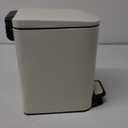 Cesun Small Bathroom Trash Can with Lid Soft Close, Step Pedal, 6 Liter / 1.6 Gallon Stainless Steel Garbage Can with Removable Inner Bucket, Anti-Fingerprint Finish (Creamy White)