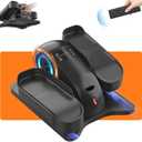 Under Desk Elliptical Machine for Senior Mini Elliptical Leg Exerciser with Remote Quiet Portable Electric Seated Foot Pedal Exerciser for Home Office (Compact)
