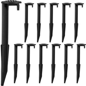 Yookeer 18 Pieces Plastic Inflatable Yard Stakes Set 5.7'' Heavy Duty Stakes for Inflatables Blow up Plastic Tent Christmas Decoration Landscape Ground Replacement Yard Ground Lawn Black Garden Peg