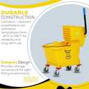 Simpli-Magic 79358 Commercial Mop Bucket with Side Press Wringer, 26 Quart, 14.75"L x 12.95"W x 19.95"H, Yellow