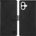 ZZXX for iPhone 16 Plus Wallet Case with [RFID Blocking] Card Slot Kickstand Magnetic Closure Leather Flip Fold Protective Phone Case for iPhone 16 Plus Case Wallet(Black-6.7 inch)