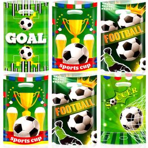 2 x Konsait 50Pcs Soccer Goodie Bags with Handles, Football Themed Gift Bags for Birthday Party Favors, Team Celebrations and Game Day Decorations