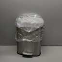 Amazon Basics Smudge Resistant Small Rectangular Trash Can With Soft-Close Foot Pedal, Brushed Stainless Steel, 12 Liter/3.1 Gallon, Satin Nickel Finish, 11.3"L x 9.9"W x 15.1"H