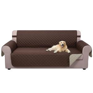 U-NICE HOME Reversible Sofa Cover Couch Cover for Dogs with Elastic Straps Water Repellent Furniture Protector for Pets Couch Cover for 3 Cushion Couch (Sofa, Coffee/Beige)