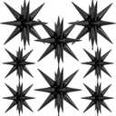 8Pcs Star Balloons, Explosion StarBalloons One-Piece 14 Point Black Foil Balloon 22 Inch 4D Spike Mylar Balloon for Graduation Wedding Anniversary Backdrop Birthday Party Decorations