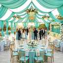 50ftx40ft Mint Green Ceiling Curtain for Wedding Parties | 10 Panels Wrinkle-Free 40 FT Long Tent Draping Curtains for Wedding, Birthday & Theme Parties, 40ft Height with Rod Pocket