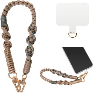 Phone Wrist Strap, Universal Phone Chain with Tether Tab, Nylon Phone Wristlet Charm, Anti-Loss Cell Phone Lanyard (Coffee)