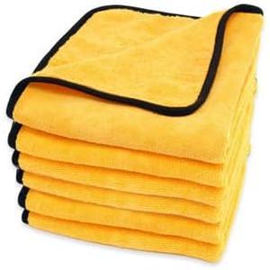 Cobra Gold Plush Microfiber Towel | Soft, Lint-Free Material for Safe Detailing | Absorbent & Durable | 6-Pack | 16x16 Inches : Automotive