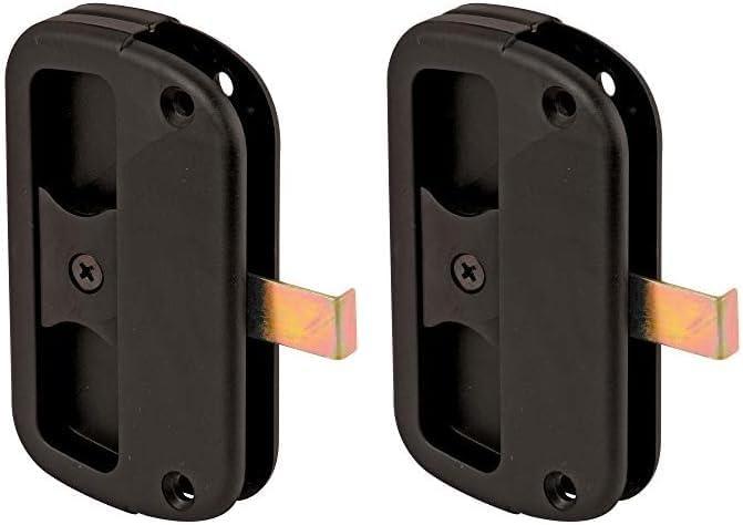 PRIME-LINE A 186 Black, Alumilite Plastic Sliding Screen Door Latch and Pull, 3-7/8 (Pack of 2)