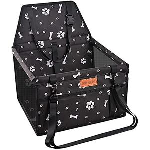 SWIHELP Dog Car Seat Puppy Portable Pet Booster Car Seat with Clip-On Safety Leash and PVC Support Pipe, Anti-Collapse,Perfect for Small Pets