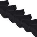 Essentials Women's Breathable Cotton Bikini Brief Underwear with Full Coverage, Pack of 6, Black, Medium