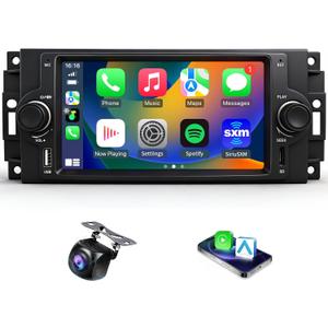 Car Radio for Dodge Ram 1500/2500 2006-2008 Chrysler 300C 2004-2008 Jeep Grand Cherokee 2005-2007 Upgrade Stereo with CarPlay Touch Screen Fast Charge Android Auto Bluetooth Backup Camera 64G