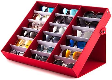 TRIUMPH VISION Sunglasses Organizer Storage Eyeglasses Holder - Multiple Glasses Case Box Eyewear Case with Lid
