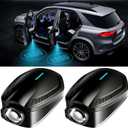 Car Door Lights,Door Lights Logo Projector Rechargeable,Car Door Projector Lights,HD Car Welcome Light for Cars Use at Night 2pcs (for Redhorse)