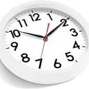 AKCISOT Wall Clock Silent Non Ticking Modern Wall Clocks Battery Operated 10 Inch, Analog Small Classic Clock Decorative for Bedroom, Kitchen, Home Office, Bathroom, School, Living Room (White)