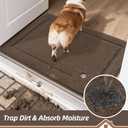 BEQHAUSE Dog Door Mat for Mud Paws Dirt Trapper Doormat Non-Slip Entryway Rugs Absorbent Welcome Mat Washable Indoor Floor Mat Low-Profile for Front Door, 36" x 60", Brown