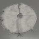 iMucci 12inch Mini Wool Fur White Tree Skirt Small Christmas Tree Skirt Snowy White Plush Velvet Tabletop Christmas Tree Skirt Holiday Party Decoration