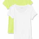 Amazon Essentials Women's Slim-Fit Cap-Sleeve Scoop Neck T-Shirt, Pack of 2 (X-Large)