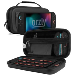 Orzly Case Compatible with Nintendo Switch 2 Protective Carry Case (2025 Model) with Screen Padding, Game Card microSD Pockets for Console and Accessories Screen Size 7.9" - Gift Boxed (Black)