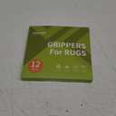 Rabenda 12 Pcs Rug Tape, Non Slip Rug Pads Grippers for Hardwood Floors and Tiles, Reusable Carpet Tape for Area Rugs, Double-Sided Adhesive Rug Stickers Keep Corners Flat (Black)