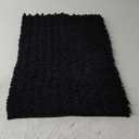 Yimobra Bathroom Rugs Non Slip Washable 24x17 Inch - Ultra Soft Absorbent Chenille Bath Mat, Quick Dry Shaggy Floor Carpet for Tub Shower, Black Home Decor Accessories