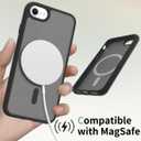 2 x PinLiSheng Magnetic for iPhone SE Case 2022/3rd/2020/2nd gen, iPhone 8 & iPhone 7 [Compatible with Magsafe] Shockproof Slim Translucent Matte Protective Phone Case - Black