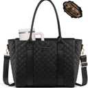 LOVEVOOK Teacher Tote Bag for Women, Quilted Work Tote Nurse Laptop Bag, Large Computer Shoulder Bags with Zipper for Travel