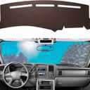 Dashboard Dash Mat Cover Leather Dashboard Pad Sun Protection Compatible for 99-06 Chevy Silverado GMC Sierra,00-06 Chevy Suburban Tahoe GMC Yukon/XL,01-06 Chevy Avalanche(Brown)