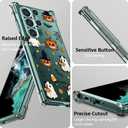 2 x Spooky Halloween Case for Samsung S24 Ultra, Slim Clear Cover with Cute Pumpkin & Ghost, Soft Touch Shockproof Bumper, 6.8" Protective Case