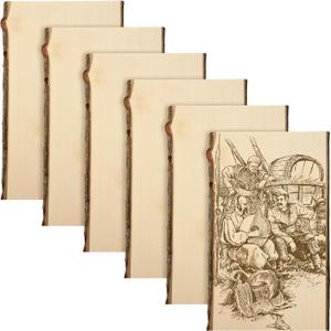 6 Pack Hollow Wood Plank Live Edge Woodslab Unfinished Wood Boards for Crafts Rustic Wooden Plaque for DIY Burning Home Decor Weddings (13 x 9-11 Inch)