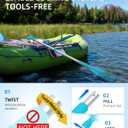 OCEANBROAD Telescoping Emergency Paddle 21''-42''Assembling Required/26''-54'' Aluminium Shaft for Kayaking Boating Canoeing River Tubing