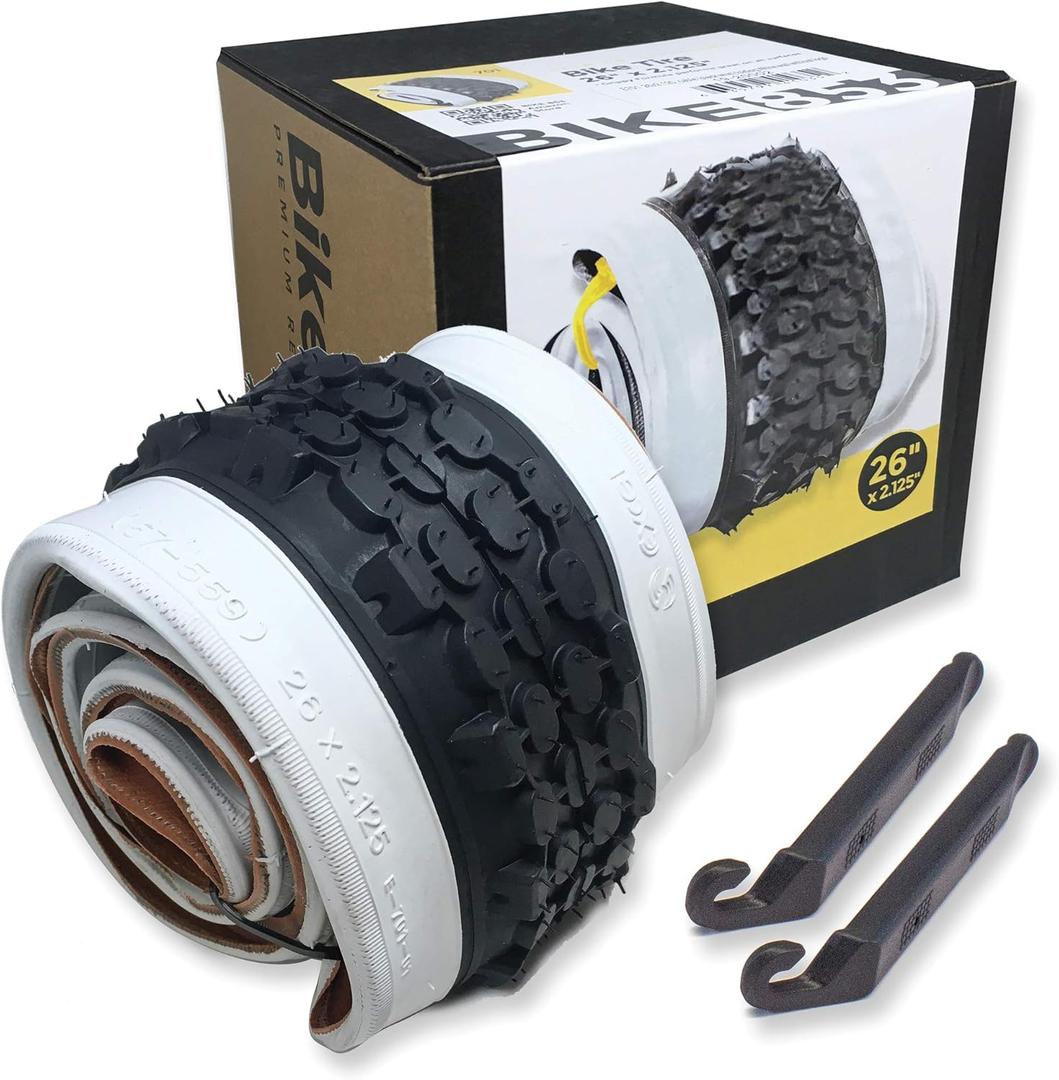 Classic White Wall Tires for Your Cruiser Wheels and Beach Cruiser Bike Accessories. 26 x 2.125 White Wall Bicycle Tires. with or Without Tubes. 1 or 2 Pack.