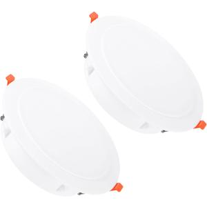 PATIKIL 2Pack 8" Spring Ceiling Cover Plate, Recessed Light Trim Wall Mount Downlight Hole Cap Decorative Panel with Buckle Suitable for 6.1-7.5" Round Hole Glass Ceiling Openings, White