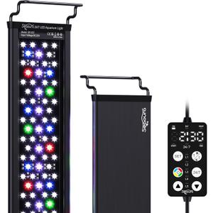 SEAOURA Plant Growth Aquarium Light, 24/7 Custom Timer, Power-Off Memory, 48-54in Full Spectrum Aquarium Plant Lights, 7-Row LED 8 Colors, 20 Adjustable Brightness, Day & Night Cycle for Freshwater