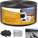 Solar Panel Bird Guard,6in x 100ft Critter Guard Roll Kit for Roof Protection Net Wire Screen,Rust-Proof Black PVC Coated Galvanized Net Pigeon Mesh with 70 Fastener Clips for Bird,Animal Control