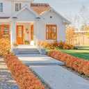 Bassion Fall Artificial Flowers for Outdoors, 16 Bundles Silk Fake Mums Autumn UV Resistant Faux Plants for Planter Outside Window Box Porch Patio Garden Home Fall Decorations (Orange)