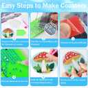 8 Pcs Diamond Art Coasters Waterproof Cover, Mushrooms Diamond Painting Coasters, Diamond Art Coaster Kit Crystal Gem Art Kits for Home Office and Gift 4X4 Inch