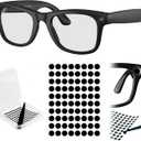 2 x 100PCS Full Blackout LED Light Blocking Stickers for Ray-Ban Meta Wayfarer/Skyler/Headliner/RayNeo V3 with Case & Tweezer, Complete Privacy, Note: Camera Function Will Be Disabled