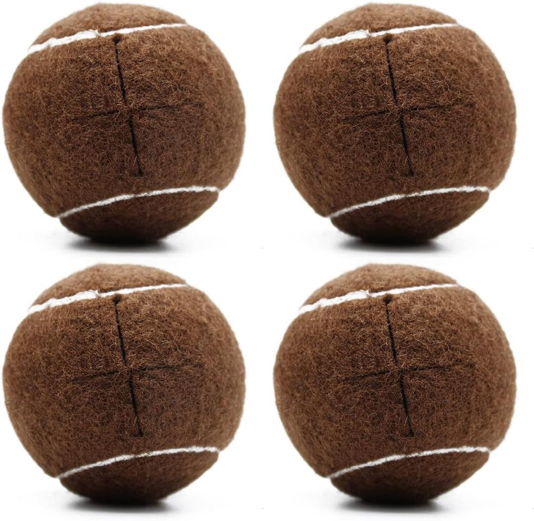 Magicorange 4 PCS Precut Walker Tennis Balls for Furniture Legs and Floor Protection, Heavy Duty Long Lasting Felt Pad Glide Coverings (2.5 inch, Brown)