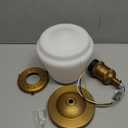 Industrial Semi Flush Mount Ceiling Light with Milk White Glass Pendant Lamp Shade, Vintage Close to Ceiling Light Fixture for Porch, Hallway, Entryway, Kitchen, Bedroom, Hotel (Brass)