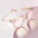 Reading Glasses for Men Women Blue Light Blocking with Spring Hinge, Blocking Readers Anti UV Ray Filter Eyeglasses, Square Computer Reader Glasses, Pink, +3.5