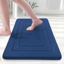 Arotive Memory Foam Bathroom Rug Mat 24x16, Ultra Soft and Absorbent Bath Mat, Machine Wash Dry, Comfortable Bath Rug Carpet for Bathroom Floor, Tub and Shower, Navy