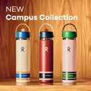 Hydro Flask Water Bottle - Insulated Stainless Steel - Wide Mouth Flex Straw Lid, Non Spill, Leakproof and Refillable in 24 Oz Campus Pink