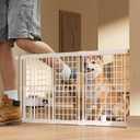 Fldofaves Adjustable Dog Gate - 13-22 Inch Height, 18-43 Inch Width Extension - No Drill Pet Gate for Doorways, Stairs, Puppies - Heavy Duty Metal Safety Gate (White)