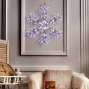 Alpine Corporation 24" Tall Indoor/Outdoor Hanging Snowflake Decoration with 102 LED Lights, Winter Ornament Christmas Holiday Decor